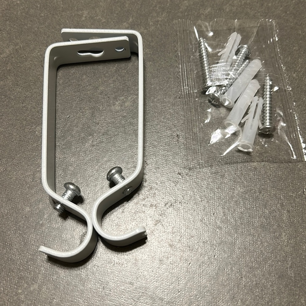 White curtain rod bracket